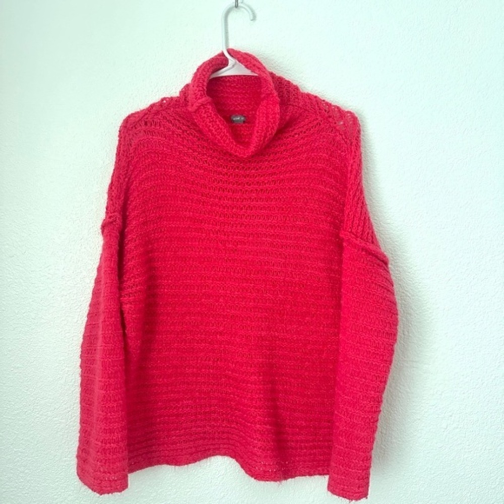 Aerie Sweater Women’s S Pink Turtleneck Relaxed Fit Knit Pullover